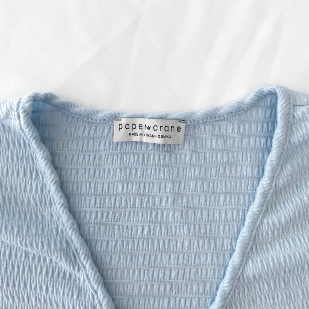 *SALE* Anthropologie Paper Crane Blue Cross Front Top - Picture 3 of 4